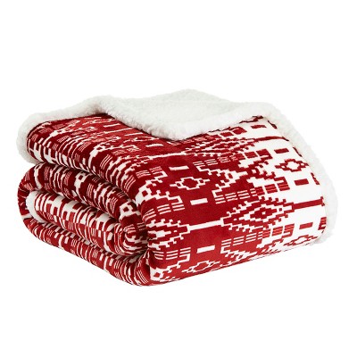 San Juan Sherpa Throw Blanket Red - Eddie Bauer