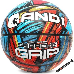 AND1 Supreme Grip Basketball: Official Regulation Size 7 (29.5 inches) Rubber - Deep Channel Construction, Made for Indoor Outdoor Games - 1 of 4