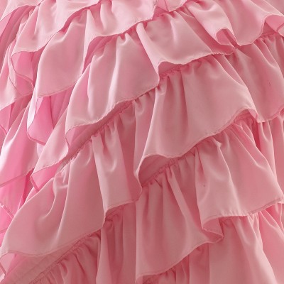 Bella Pink Ruffled Twin Reversible Quilt Set