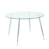 XIYUYE Round Dining Table Modern Tempered Glass Dining Table with Metal Spray Table Legs - 2 of 4