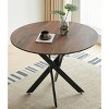 Cross Leg Modern Dining Table, with Round or Square Table Top, Pedestal Dining Table, End Table Leisure Coffee Table - 3 of 4
