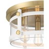 Franklin Iron Works Eagleton Modern Ceiling Light Flush Mount Fixture 15 1/2" Wide Gold White 3-Light LED Clear Glass for Bedroom Kitchen Living Room - 3 of 4