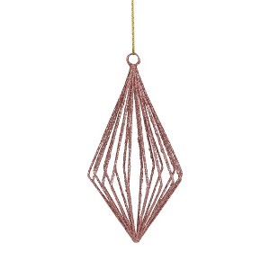 Northlight 6" Rose Gold Glitter Diamond Finial Christmas Ornament - 1 of 3