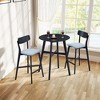 QingMoon Wooden Bar Stools Set of 2, Modern Soft Upholstered Counter Height Chairs with Backrest and Footrest for Kitchen Island, Home Pub - 3 of 4