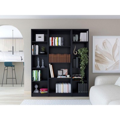 NicBex Bookcases for Home Office 3 Piece Bookcase Set 60" Wide Storage Cabinet Bookshelf with 14 Shelves for Living Room and Bedroom
