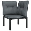 vidaXL 3 Piece Patio Lounge Set Black and Gray Poly Rattan - 4 of 4