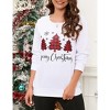Christmas Sweatshirts for Women Cute Funny Sweatshirt Crew Neck Long Sleeve Xmas Holiday Tree Graphic Pullover Tops - 3 of 4
