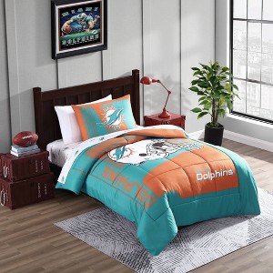 NFL Miami Dolphins Status Bed In A Bag Sheet Set - Twin - 1 of 1