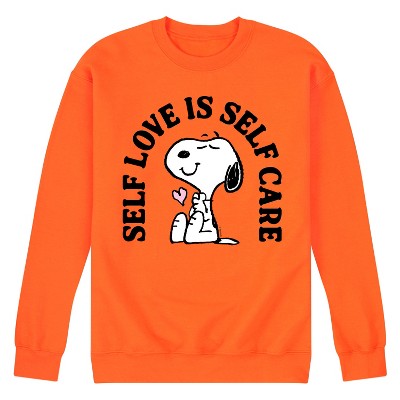 Men's - Peanuts - Self Love Is Self Care Graphic Fleece Sweatshirt