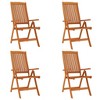 Garden Chair Set of 4 Solid Wood Eucalyptus Wood with Oil Finish vidaXL - 2 of 4