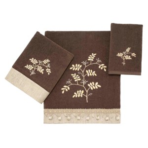Avanti Willow Mocha 3-Piece Towel Set - 1 of 3