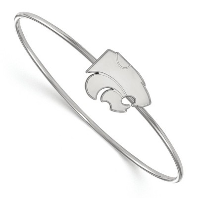 Black Bow Jewelry Sterling Silver Kansas State Wildcats NCAA Bangle Bracelet 7 Inch
