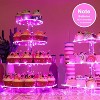 Four-Tier Acrylic Cupcake Stand, Large Cupcake Tray + LED String Lights Top Choice for Wedding & Birthday Party Decorations - 2 of 4