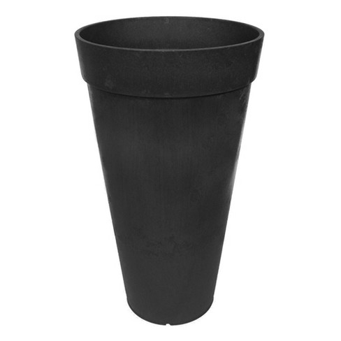 Tierra Verde Aria Indoor Outdoor Self Watering Tall Round Planter, Weatherproof for Patio, Garden, and Porch Use, 15" x 26", Black - image 1 of 4