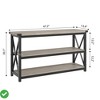 47 Inch Industrial Entryway Table Narrow Long Console Table w/ Storage 3 Tier Wood Sofa Table for Living Room - 3 of 4
