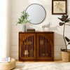 Lyngins Elegant Curved Openwork Sideboard Cabinet, 2 Outlet Holes, Modern Fluted Buffet Cabinet, Storage Cabinet/Narrow Side Cabinet for Living Room - 2 of 4