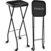 TASALON Premium Salon Folding Tray on Wheels, Rolling Service Tray for Beauty Salon - Black - 2 of 4