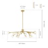 Rennnsan Veloura 40"W 18-Light Unique Statement Sputnik Crystal Mid-Century Modern Dimmable Chandelier in Brass - 3 of 4