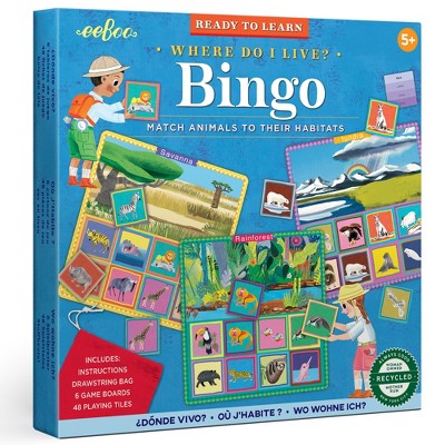 Ready To learn: Where Do I Live? Bingo - Match Animals to Their Habitat, 5+