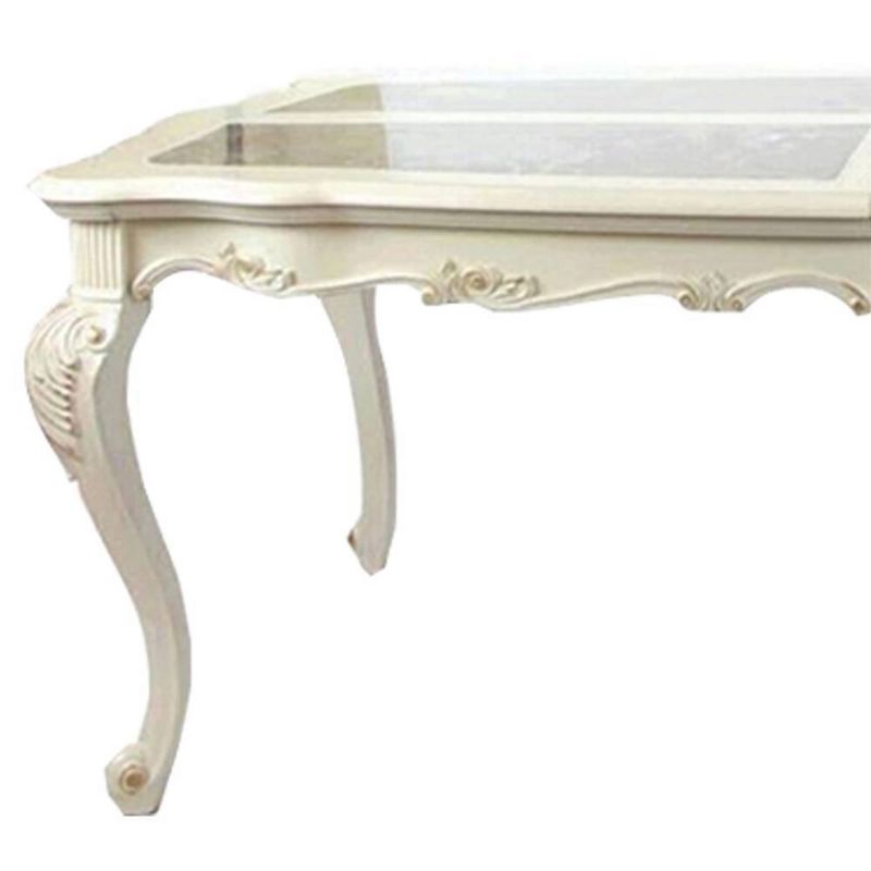 Chantelle 96&#34; Dining Tables Marble Top and Pearl White - Acme Furniture, 3 of 7