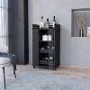 TIRAMISUBEST Bar Cart with 2-Bottle Holder Shelf Storage Sideboard Cabinet - Black - 2 of 4