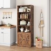 Garvee 71.4 Inch Tall Industrial Bookcase with Doors ¨C Farmhouse 6-Shelf Display Storage for Home Office, Living Room, Bedroom, - 2 of 4