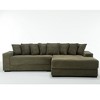 NicBex New Arrival Oversized 2 Piece L Shaped Corduroy Sofa with Left Chaise Daybed,Armrests & Throw Pillows,Easy Assembly - 3 of 4