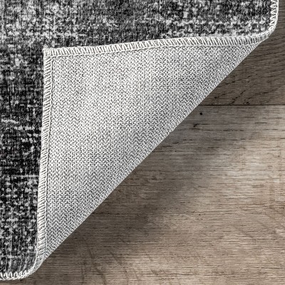 Corinna Charcoal Abstract Machine Washable Area Rug
