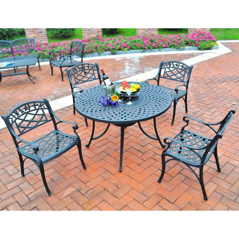 Sedona 42&#34; 5pc Outdoor Dining Set with Armchairs - Black - Crosley, 3 of 6