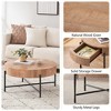 Round Coffee Table with Drawers Circle Living Room Table Wood Accent Coffee Table with Storage  Center Table - 4 of 4