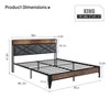 Bed Frame,Upholstered Headborad with Storage and Charing Station, Tufted Design, Steel Slats Support, No Box Spring Needed, Easy Assembly - 2 of 4
