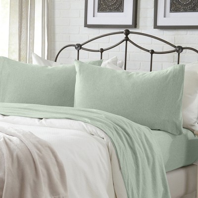Ultra-Soft Cotton Heathered Melange Jersey Knit Sheet Set - Great Bay Home