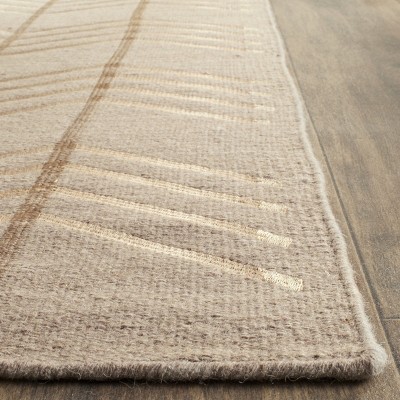 Ivory Wool 5' x 8' Handmade Reversible Flat Woven Rug