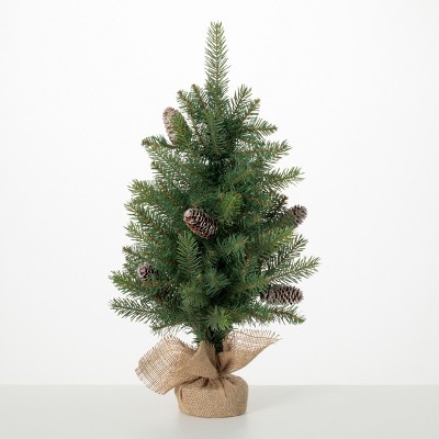 2' Sullivans Small Pinecone Tree In Burlap, Green