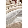 Full/Queen 3Pc Colorblock Faux Shearling Comforter Set Natural - G.H. Bass: Microfiber, Includes 2 Shams - 4 of 4