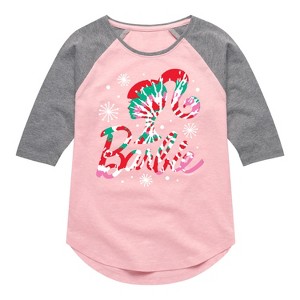 Girls' - Barbie - Holidays & Christmas Shirt Tail Raglan Graphic T-shirt - 1 of 4