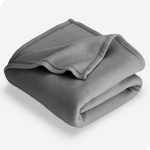 Grey Twin Twin XL Lightweight Polar Fleece Blanket by Bare Home