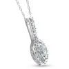 Pompeii3 1/2CT Marquise Halo Pave Lab Created Diamond Solitaire Pendant 14K White Gold - 2 of 4