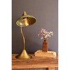 Antique Brass Table Lamp with Green Enamel Shade – 19" Tall by Kalalou - 2 of 4