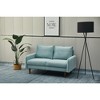 Velvet Loveseat Mid-Century Modern Sofa Tufted Couch with Wooden Legs for Living Room - 2 of 4
