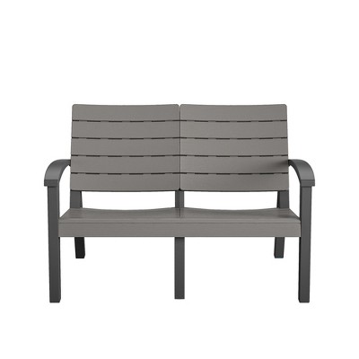 Gray Resin 4-Piece Outdoor Conversation Set with Loveseat and Armchairs