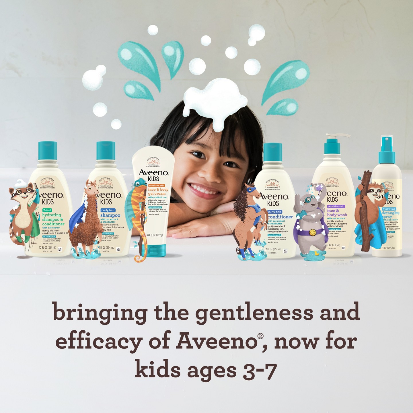 Детское средство для умывания лица и тела Aveeno Kids с овсом, 18 fl oz — фото 7