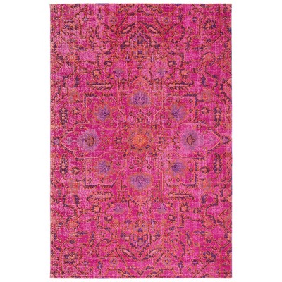 Fuchsia Medallion Loomed Area Rug 5'1"x7'6" - Safavieh