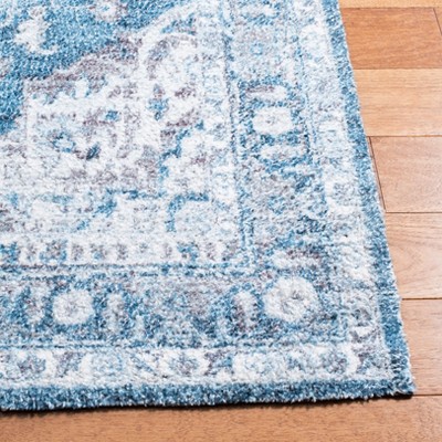 Classic Blue and Grey Tufted Cotton Area Rug