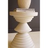 White Stone Composite Round Side Table – 20.5" Tall Modern Accent by Kalalou - 4 of 4