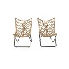 Janey 2-piece All-weather Wicker Patio Dinning Chairs, Armless Chairs, Outdoor Furniture - Maison Boucle - 3 of 4