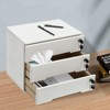 YIYIBYUS Wooden Desktop Storage Box with 3 Lockable Drawers - 3 of 4
