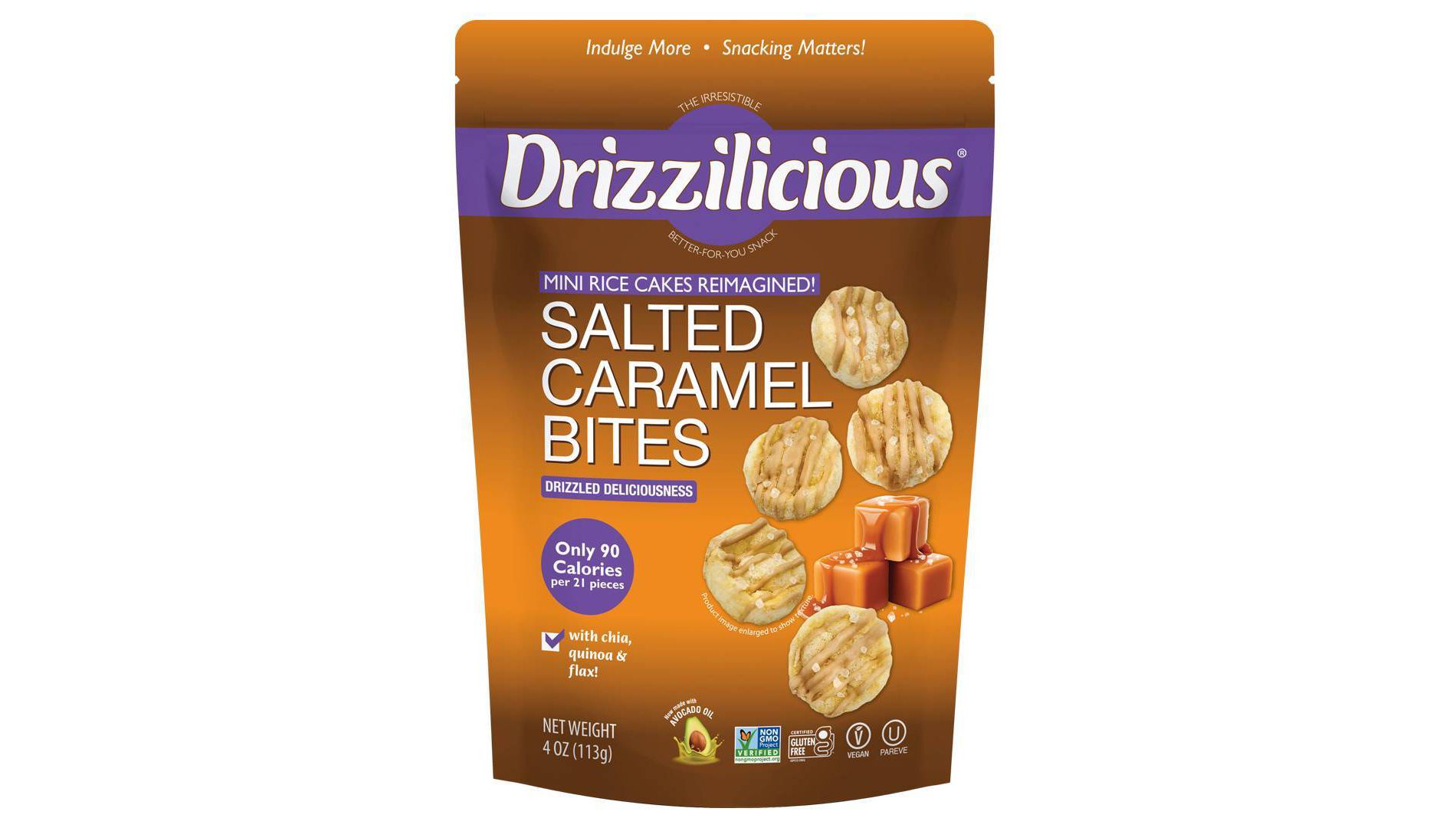 Drizzilicious Salted Caramel Drizzled Mini Rice Cake - 4oz