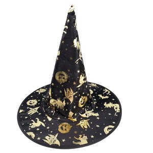 MyKids-USA Halloween Bronzed Witch Hats Masquerade Dress Up Decoration - 1 of 2