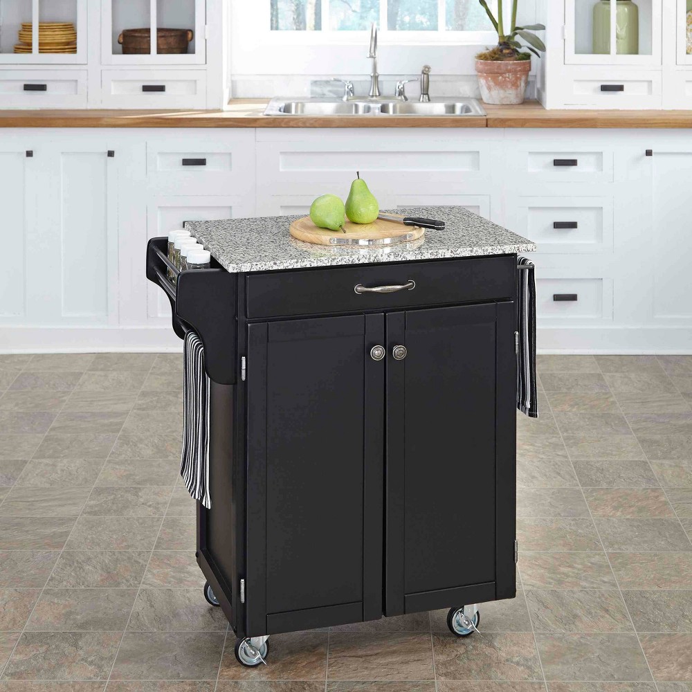Kitchen Carts And Islands with Granite Top Black - Home Styles